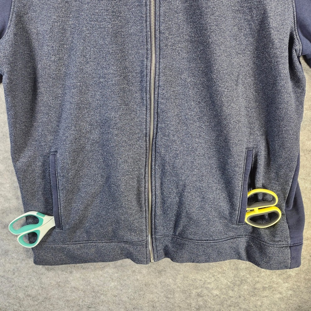 Calvin Klein Mens XXL Full Zip Sweatshirt Blue Marled Mixed Media Fleece Jacket‎ - Picture 8 of 13